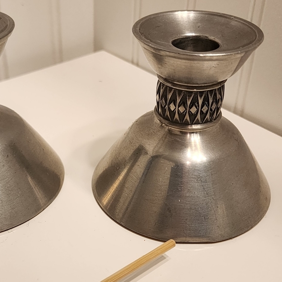 Pair of Pewter Candle holders by Mastad Norway Model 101, Midcentury Ca 1950s - Picture 2 of 6